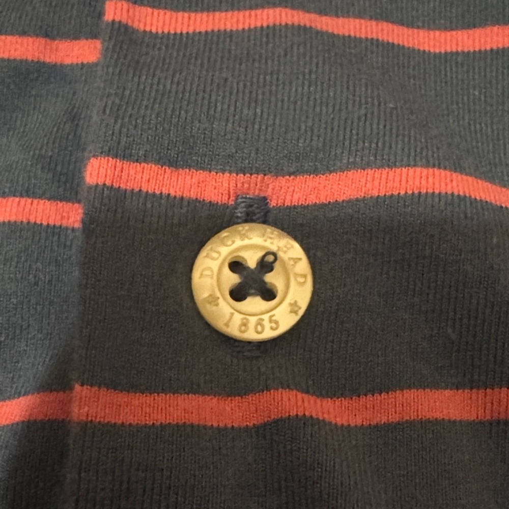 Duck Head Navy Polo with Pink Stripes - Picture 4 of 4